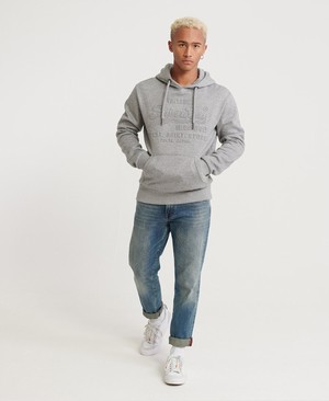 Superdry Sweat Ing Shop Embossed Férfi Kapucnis Pulóver Szürke | UJOCH0461